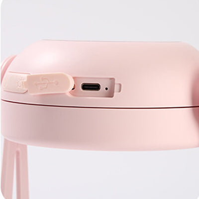 مصباح طاولة LED مع مرآة دائرية قابلة للطي وقابلة لإعادة الشحن مصنوع من السيليكا وABS وPC للإضاءة الليلية في غرفة النوم 