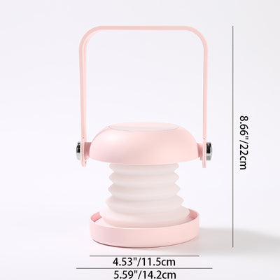 مصباح طاولة LED مع مرآة دائرية قابلة للطي وقابلة لإعادة الشحن مصنوع من السيليكا وABS وPC للإضاءة الليلية في غرفة النوم 
