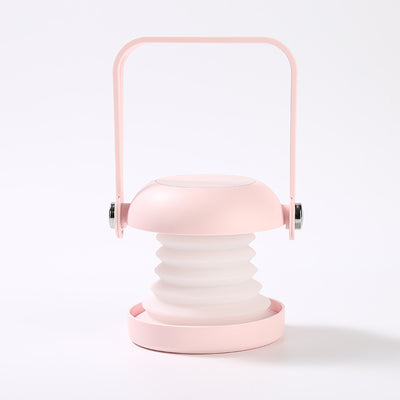 مصباح طاولة LED مع مرآة دائرية قابلة للطي وقابلة لإعادة الشحن مصنوع من السيليكا وABS وPC للإضاءة الليلية في غرفة النوم 