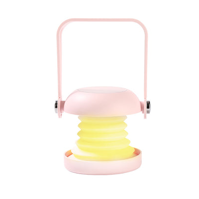 مصباح طاولة LED مع مرآة دائرية قابلة للطي وقابلة لإعادة الشحن مصنوع من السيليكا وABS وPC للإضاءة الليلية في غرفة النوم 