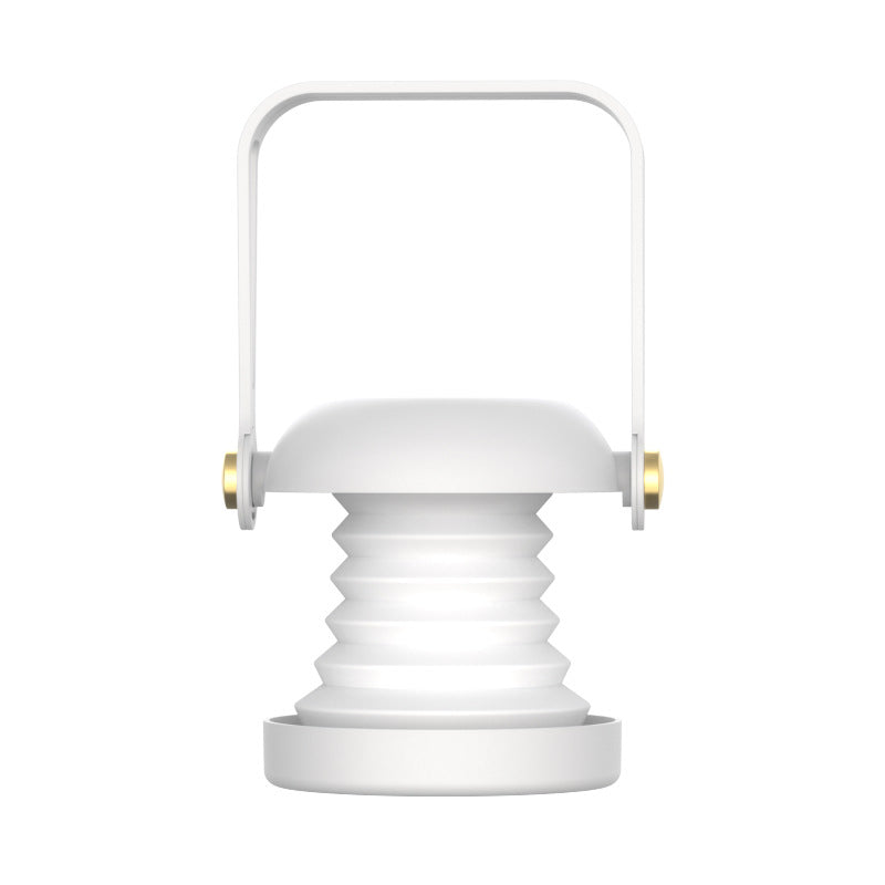 مصباح طاولة LED مع مرآة دائرية قابلة للطي وقابلة لإعادة الشحن مصنوع من السيليكا وABS وPC للإضاءة الليلية في غرفة النوم 