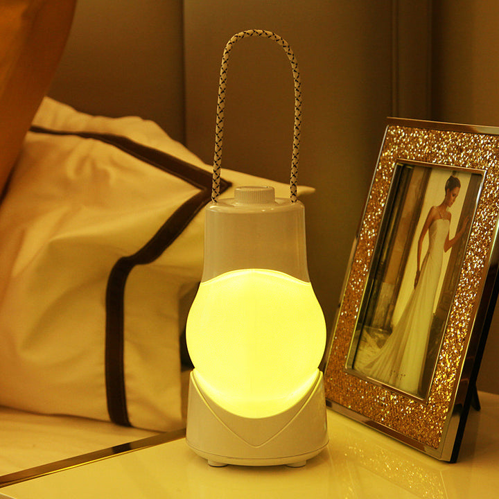 Lampe de Table LED avec Boîte à Musique Portable Rechargeable en ABS à Simplicité Moderne, Veilleuse pour Chambre 
