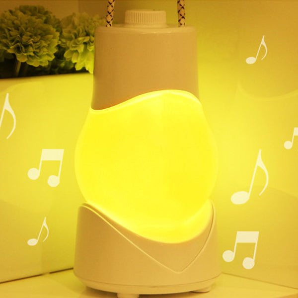 Lampe de Table LED avec Boîte à Musique Portable Rechargeable en ABS à Simplicité Moderne, Veilleuse pour Chambre 