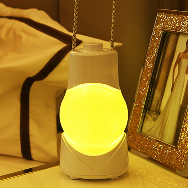 Lampe de Table LED avec Boîte à Musique Portable Rechargeable en ABS à Simplicité Moderne, Veilleuse pour Chambre 