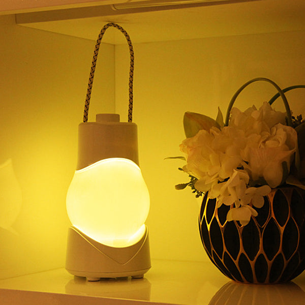 Lampe de Table LED avec Boîte à Musique Portable Rechargeable en ABS à Simplicité Moderne, Veilleuse pour Chambre 