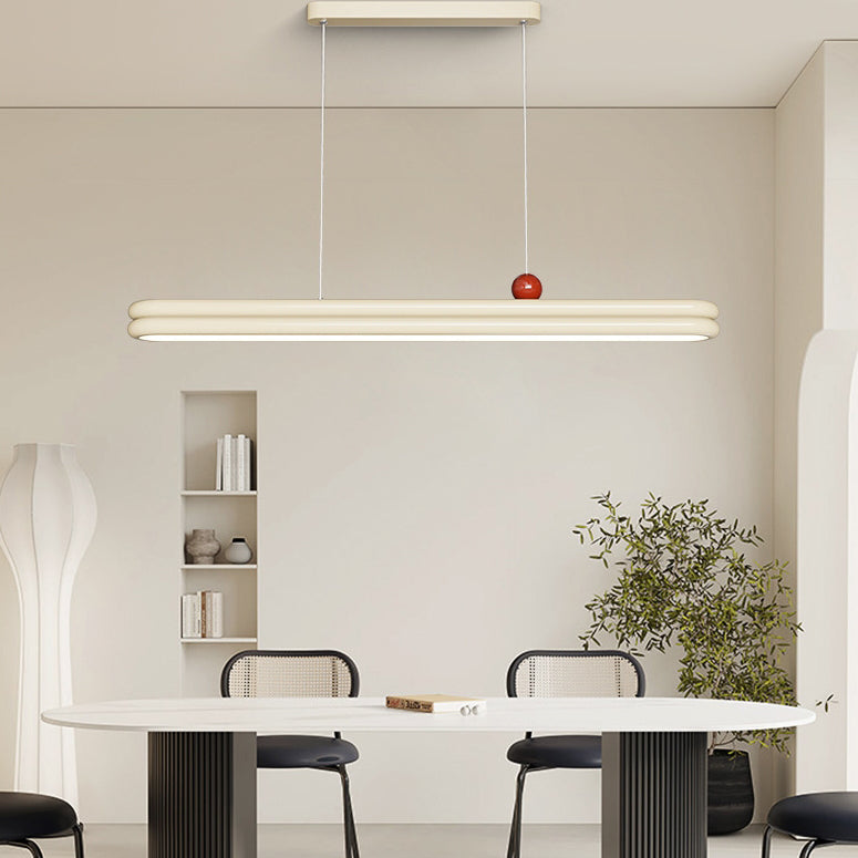 Traditionelle französische Gummi-Holz Aluminium PVC elliptische Zwei-Ebenen LED-Kronleuchter Insellicht für das Esszimmer 