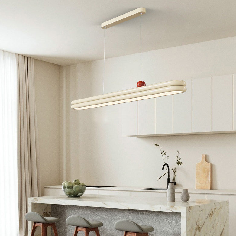 Traditionelle französische Gummi-Holz Aluminium PVC elliptische Zwei-Ebenen LED-Kronleuchter Insellicht für das Esszimmer 