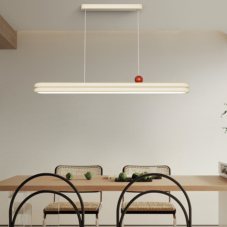 Traditionelle französische Gummi-Holz Aluminium PVC elliptische Zwei-Ebenen LED-Kronleuchter Insellicht für das Esszimmer 