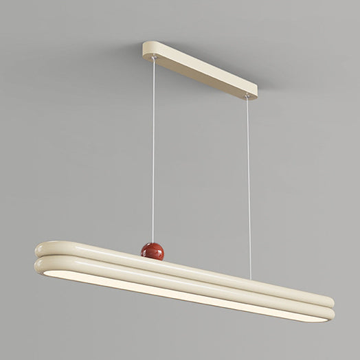 Traditionelle französische Gummi-Holz Aluminium PVC elliptische Zwei-Ebenen LED-Kronleuchter Insellicht für das Esszimmer 