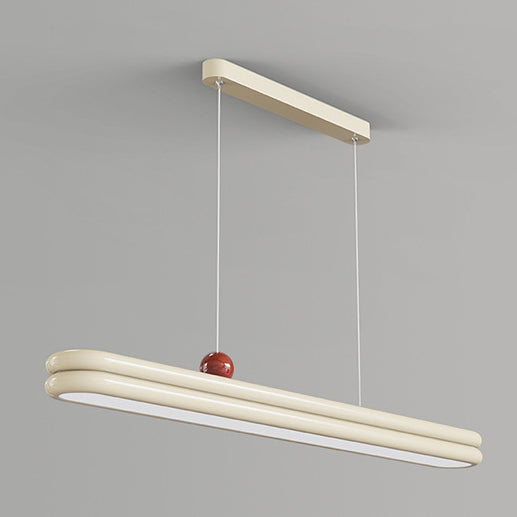 Traditionelle französische Gummi-Holz Aluminium PVC elliptische Zwei-Ebenen LED-Kronleuchter Insellicht für das Esszimmer 