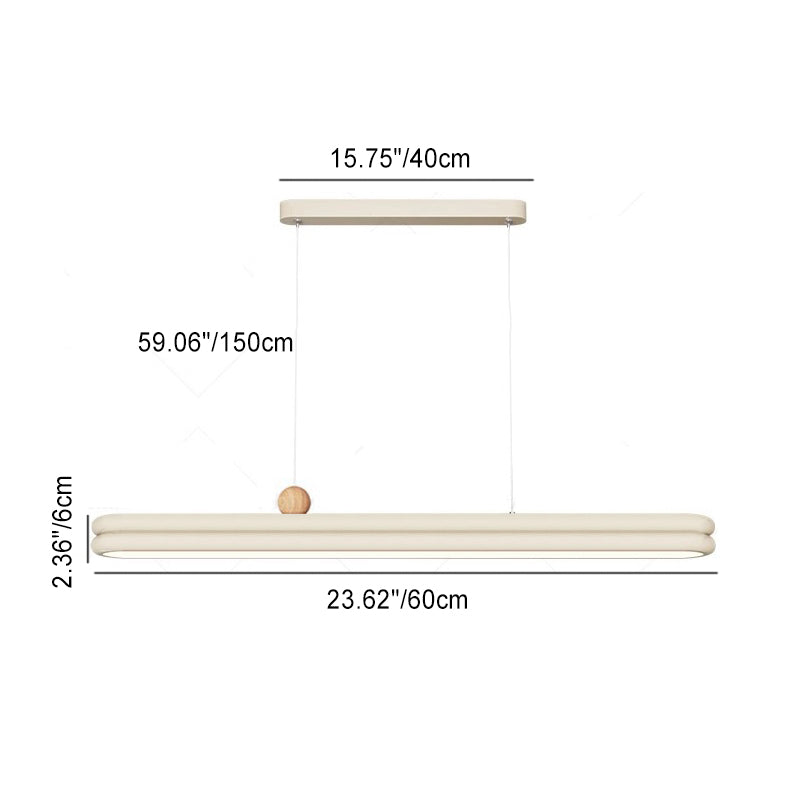 Traditionelle französische Gummi-Holz Aluminium PVC elliptische Zwei-Ebenen LED-Kronleuchter Insellicht für das Esszimmer 