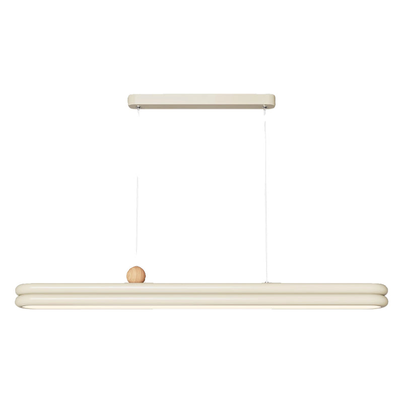 Traditionelle französische Gummi-Holz Aluminium PVC elliptische Zwei-Ebenen LED-Kronleuchter Insellicht für das Esszimmer 
