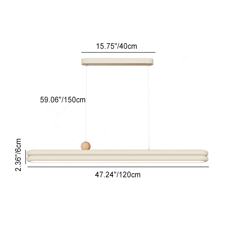 Traditionelle französische Gummi-Holz Aluminium PVC elliptische Zwei-Ebenen LED-Kronleuchter Insellicht für das Esszimmer 