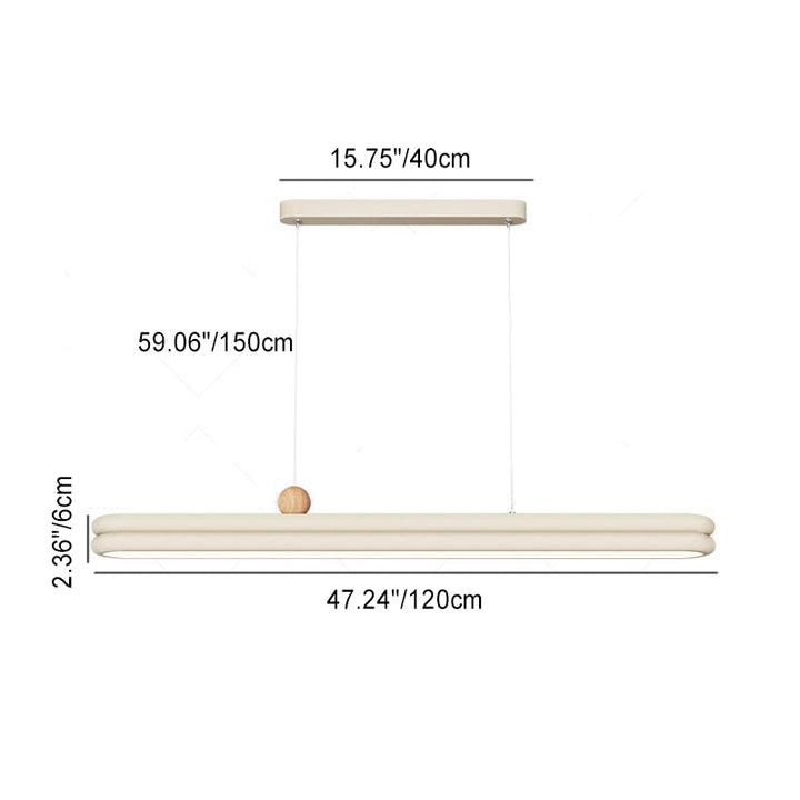 Traditionelle französische Gummi-Holz Aluminium PVC elliptische Zwei-Ebenen LED-Kronleuchter Insellicht für das Esszimmer 