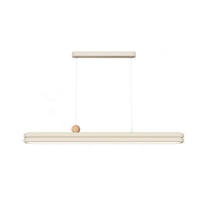 Traditionelle französische Gummi-Holz Aluminium PVC elliptische Zwei-Ebenen LED-Kronleuchter Insellicht für das Esszimmer 