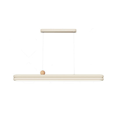 Traditionelle französische Gummi-Holz Aluminium PVC elliptische Zwei-Ebenen LED-Kronleuchter Insellicht für das Esszimmer 