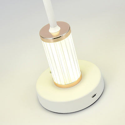 Lampe de table LED à intensité variable tactile en forme de cylindre conique en acrylique rechargeable scandinave contemporaine pour chambre à coucher 