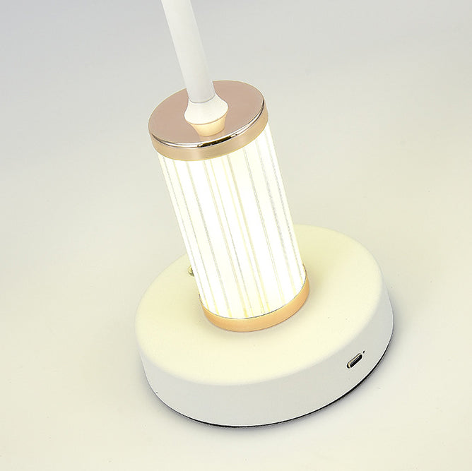 Lampe de table LED à intensité variable tactile en forme de cylindre conique en acrylique rechargeable scandinave contemporaine pour chambre à coucher 