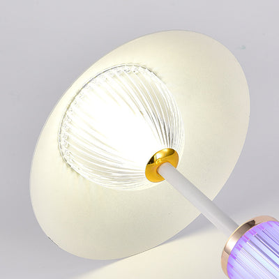 Lampe de table LED à intensité variable tactile en forme de cylindre conique en acrylique rechargeable scandinave contemporaine pour chambre à coucher 