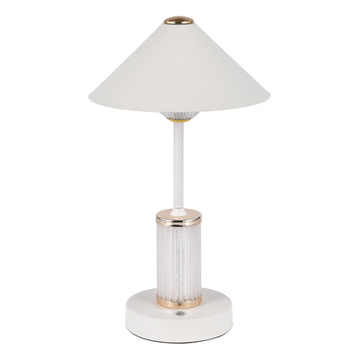 Lampe de table LED à intensité variable tactile en forme de cylindre conique en acrylique rechargeable scandinave contemporaine pour chambre à coucher 