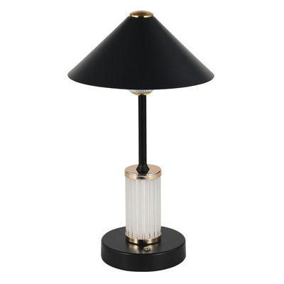 Lampe de table LED à intensité variable tactile en forme de cylindre conique en acrylique rechargeable scandinave contemporaine pour chambre à coucher 