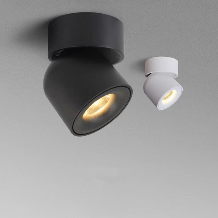 Plafonnier semi-encastré LED contemporain scandinave en aluminium rotatif rond pour salon 