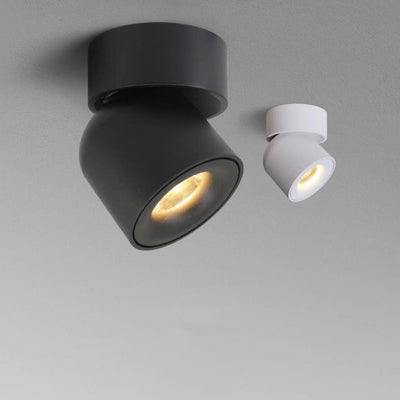 Plafonnier semi-encastré LED contemporain scandinave en aluminium rotatif rond pour salon 