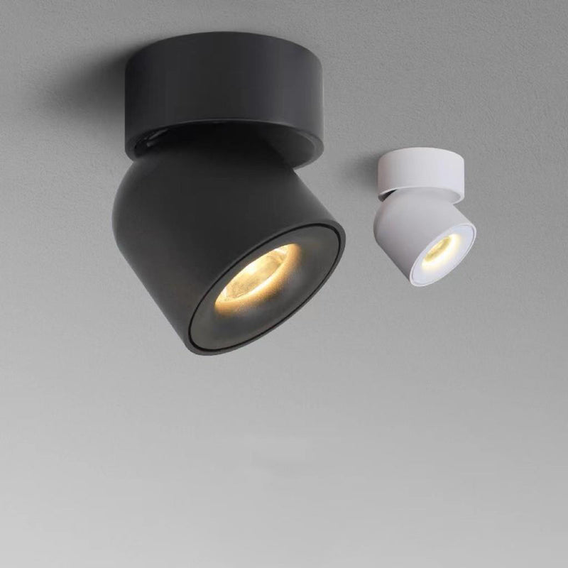 Plafonnier semi-encastré LED contemporain scandinave en aluminium rotatif rond pour salon 