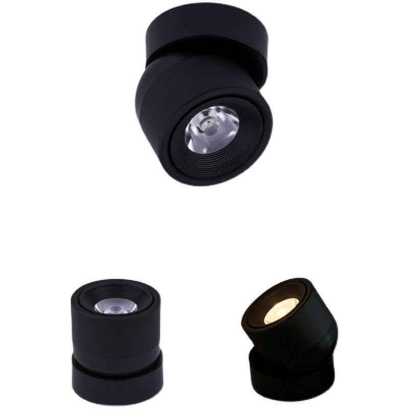 Plafonnier semi-encastré LED contemporain scandinave en aluminium rotatif rond pour salon 