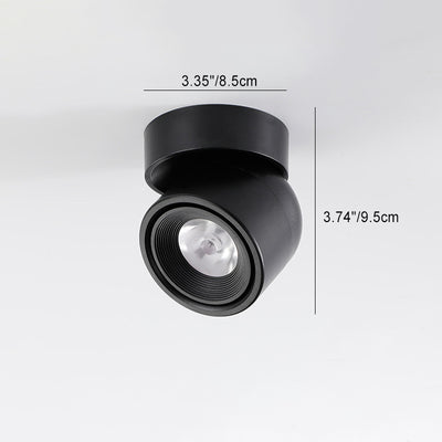 Plafonnier semi-encastré LED contemporain scandinave en aluminium rotatif rond pour salon 