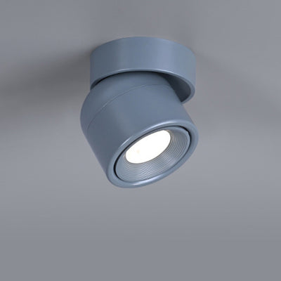 Plafonnier semi-encastré LED contemporain scandinave en aluminium rotatif rond pour salon 