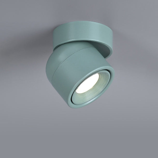 Plafonnier semi-encastré LED contemporain scandinave en aluminium rotatif rond pour salon 