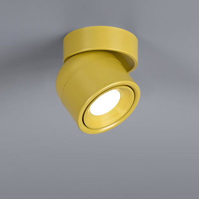 Plafonnier semi-encastré LED contemporain scandinave en aluminium rotatif rond pour salon 