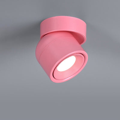Plafonnier semi-encastré LED contemporain scandinave en aluminium rotatif rond pour salon 