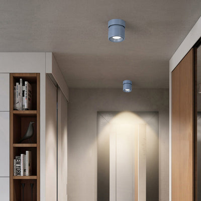 Plafonnier semi-encastré LED contemporain scandinave en aluminium rotatif rond pour salon 