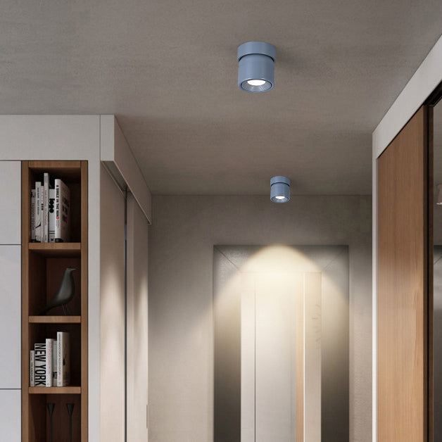 Plafonnier semi-encastré LED contemporain scandinave en aluminium rotatif rond pour salon 