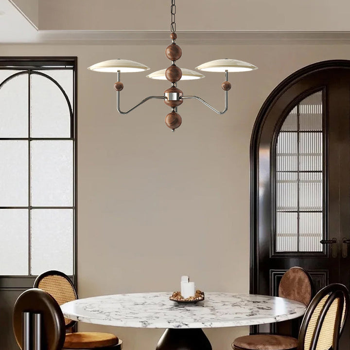 Zeitgenössische Retro Eisen Aluminium Acryl Sternspur Fliegende Untertasse LED Kronleuchter Für Wohnzimmer 