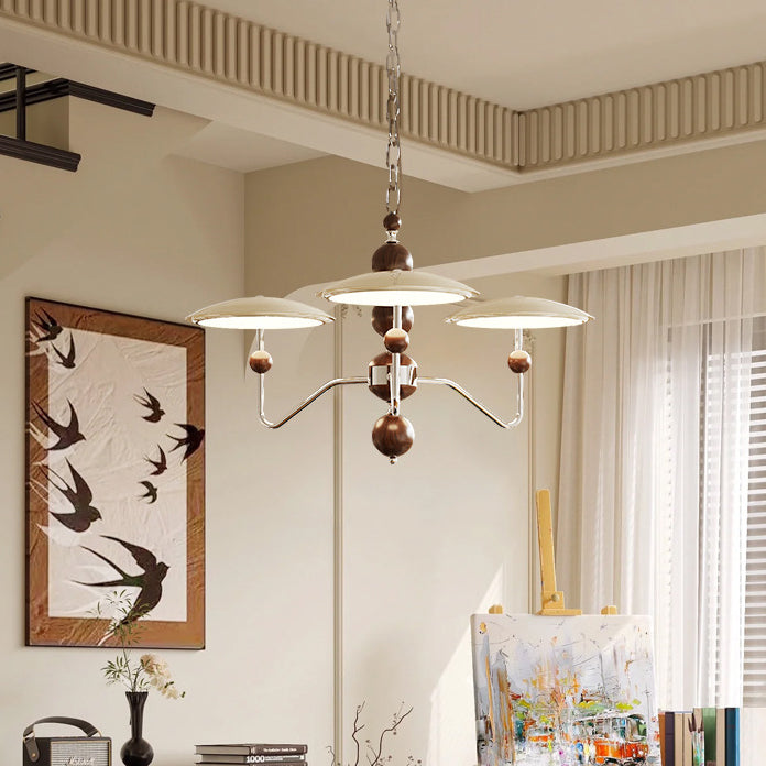 Zeitgenössische Retro Eisen Aluminium Acryl Sternspur Fliegende Untertasse LED Kronleuchter Für Wohnzimmer 