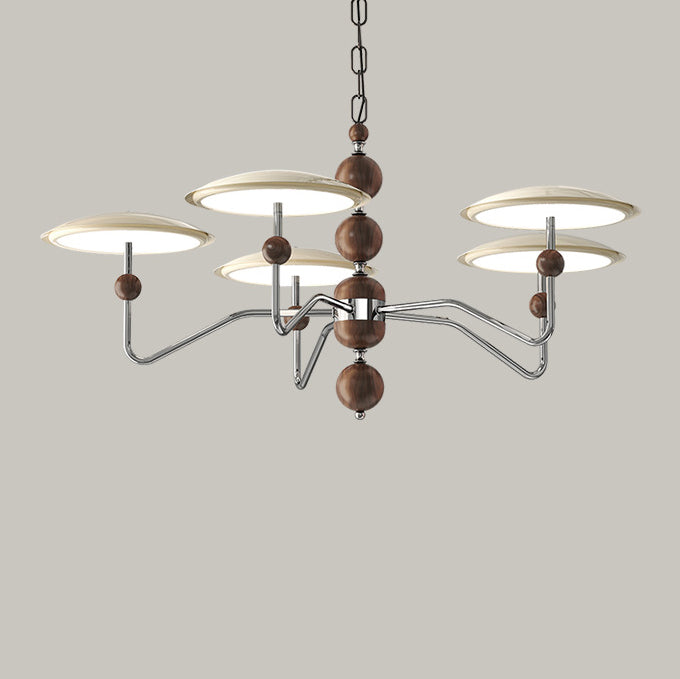 Zeitgenössische Retro Eisen Aluminium Acryl Sternspur Fliegende Untertasse LED Kronleuchter Für Wohnzimmer 