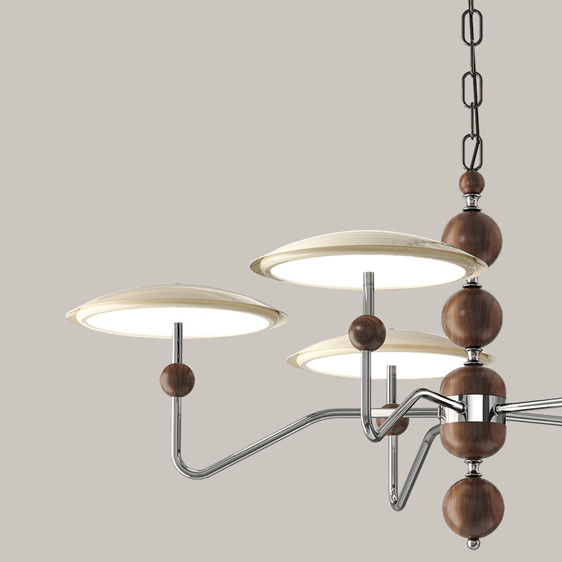 Zeitgenössische Retro Eisen Aluminium Acryl Sternspur Fliegende Untertasse LED Kronleuchter Für Wohnzimmer 