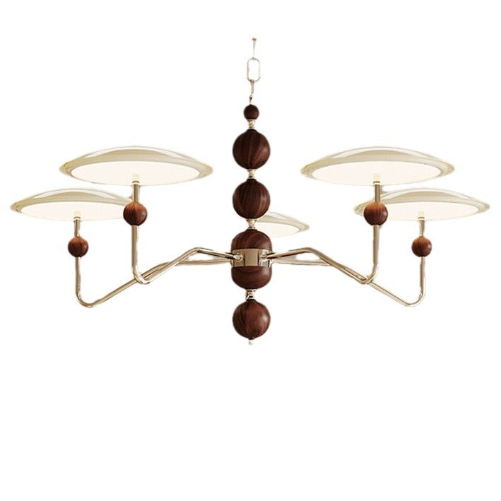Zeitgenössische Retro Eisen Aluminium Acryl Sternspur Fliegende Untertasse LED Kronleuchter Für Wohnzimmer 