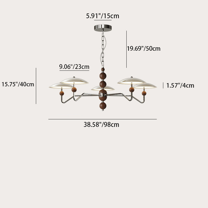 Zeitgenössische Retro Eisen Aluminium Acryl Sternspur Fliegende Untertasse LED Kronleuchter Für Wohnzimmer 