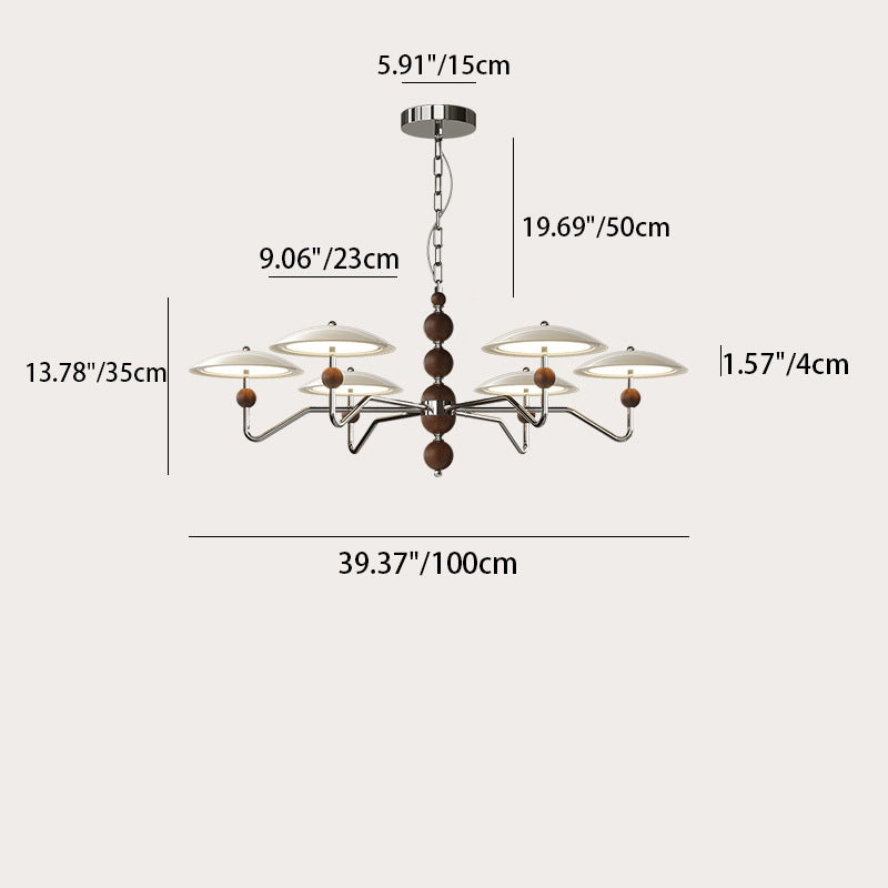 Zeitgenössische Retro Eisen Aluminium Acryl Sternspur Fliegende Untertasse LED Kronleuchter Für Wohnzimmer 