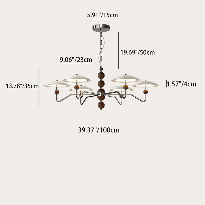 Zeitgenössische Retro Eisen Aluminium Acryl Sternspur Fliegende Untertasse LED Kronleuchter Für Wohnzimmer 