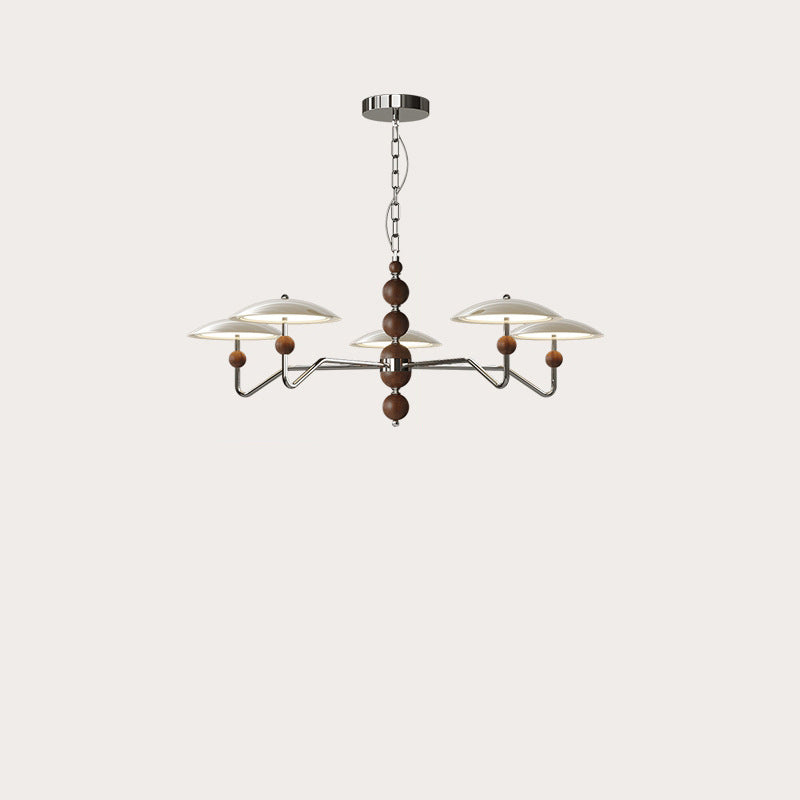 Zeitgenössische Retro Eisen Aluminium Acryl Sternspur Fliegende Untertasse LED Kronleuchter Für Wohnzimmer 