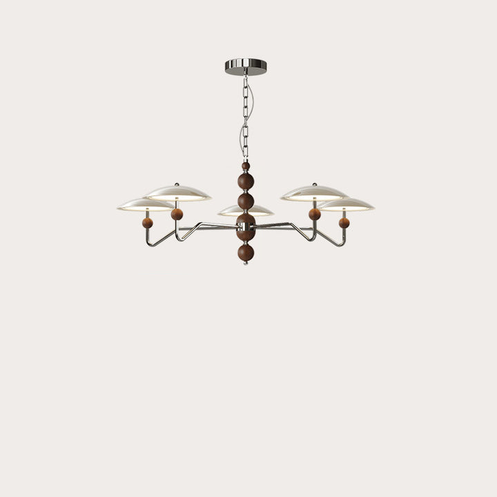 Zeitgenössische Retro Eisen Aluminium Acryl Sternspur Fliegende Untertasse LED Kronleuchter Für Wohnzimmer 