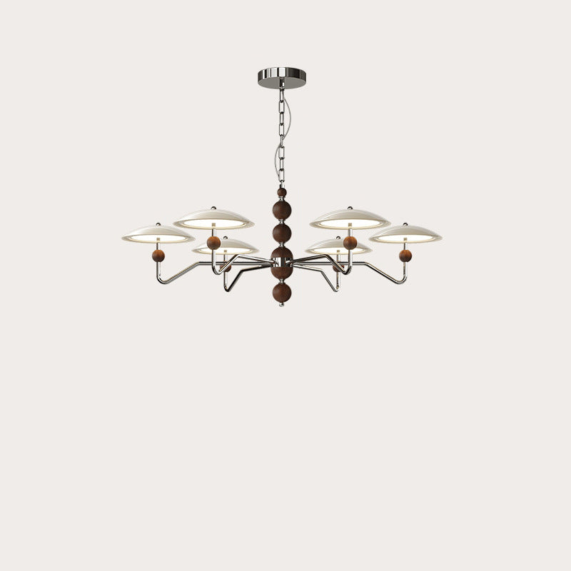 Zeitgenössische Retro Eisen Aluminium Acryl Sternspur Fliegende Untertasse LED Kronleuchter Für Wohnzimmer 