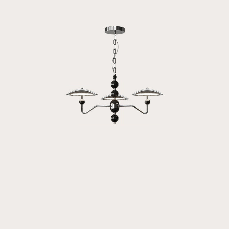 Zeitgenössische Retro Eisen Aluminium Acryl Sternspur Fliegende Untertasse LED Kronleuchter Für Wohnzimmer 