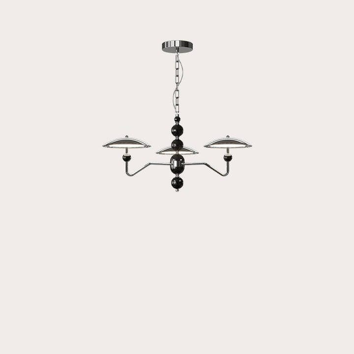 Zeitgenössische Retro Eisen Aluminium Acryl Sternspur Fliegende Untertasse LED Kronleuchter Für Wohnzimmer 