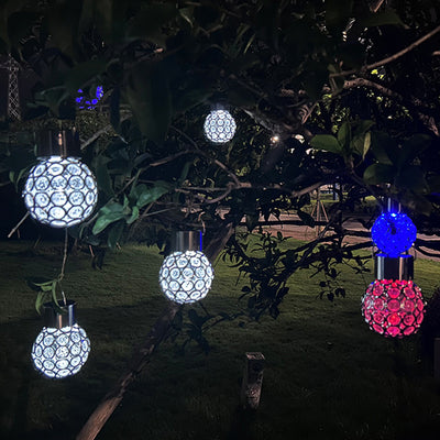 ضوء LED خارجي معلق مصنوع من البلاستيك ABS المقاوم للماء بتصميم كرة مجوفة إبداعية عصرية لإضاءة المناظر الطبيعية في الحديقة 